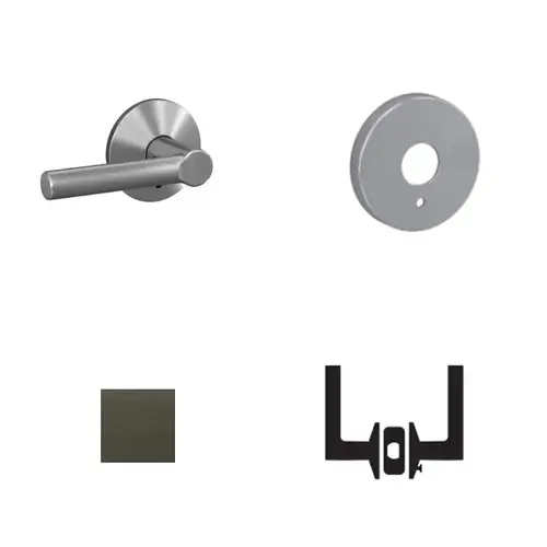 Broadway Lever with Howe Rose Passage and Privacy Lock with 16600 Latch and 10027 Strike Aged Bronze Finish Broadway Lever with Howe Rose Passage and Privacy Lock with 16600 Latch and 10027 Strike Aged Bronze Finish