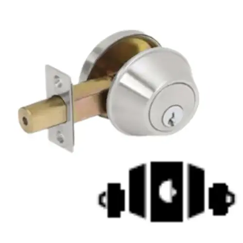 IC Double Cylinder Deadbolt Satin Stainless Steel