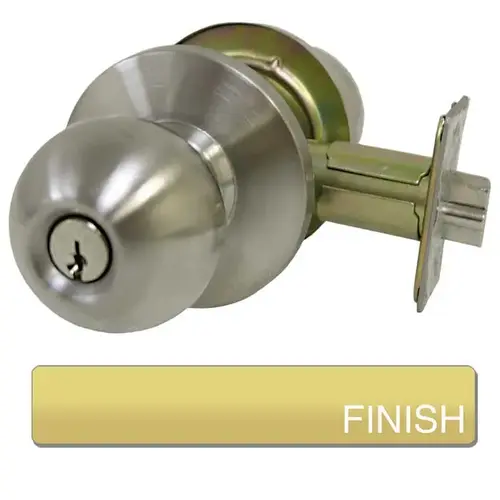 Grade 2 Entry Knob Lock Bright Polished Brass Grade 2 Entry Knob Lock Bright Polished Brass
