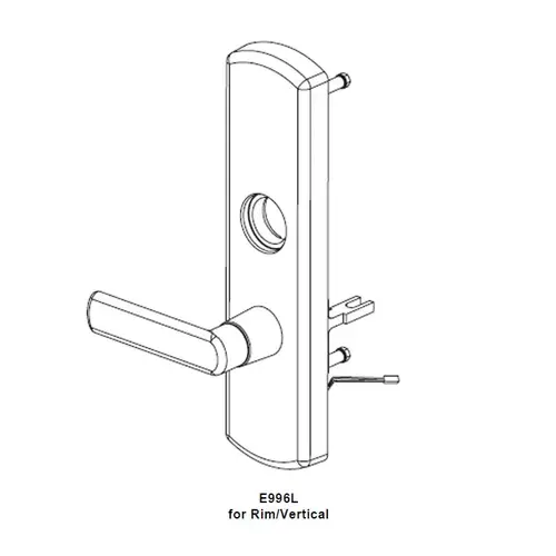 E996L Electrified Lever Trim for Rim/Vertical LHR Satin Chrome E996L Electrified Lever Trim for Rim/Vertical LHR Satin Chrome