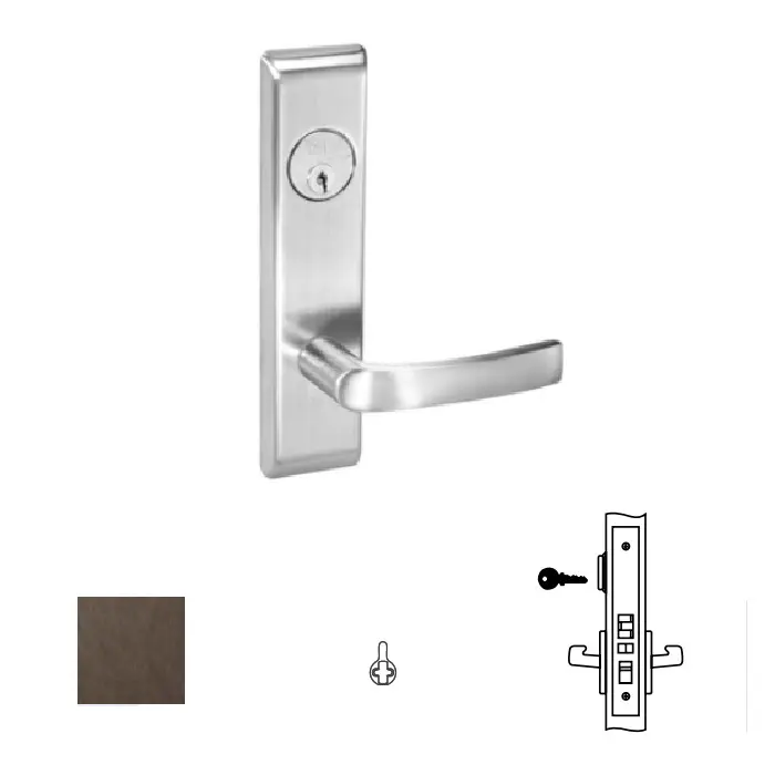 Yale Commercial 8800FL Mortise Lever Escutcheon Working Trim 8807FL Dark Oxidized Satin Bronze MOCN-07-613E