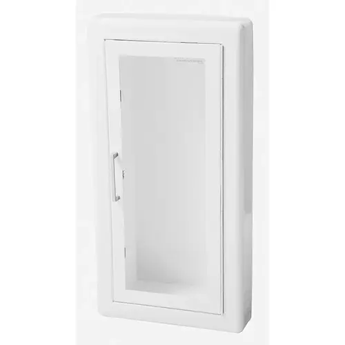 Ambassador Steel Semi-Recessed Non Fire-Rated Extinguisher Cabinet - Vertical Duo with Pull