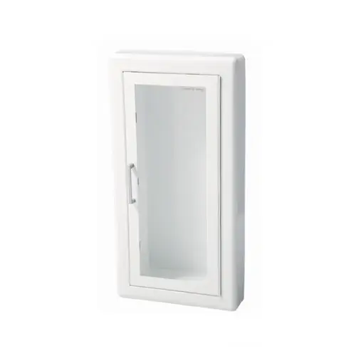 Ambassador Steel Semi-Recessed Non Fire-Rated Extinguisher Cabinet - Full Glass with Pull