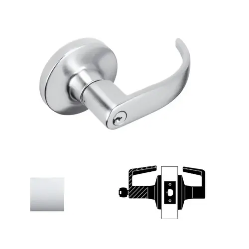 Falcon T581LD-QUA-625 T Series Storeroom Lock, Bright Polished Chrome ...