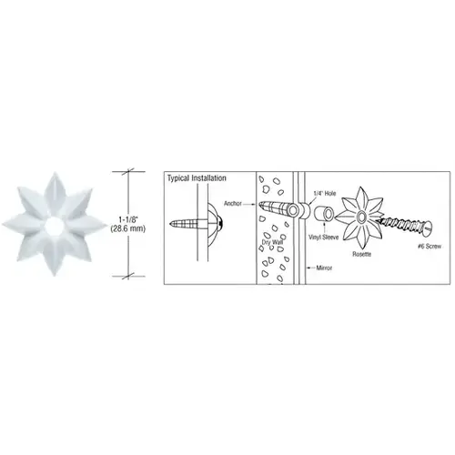 Shop Plastic Star Mirror Rosettes Which Come in Four Styles & Sizes