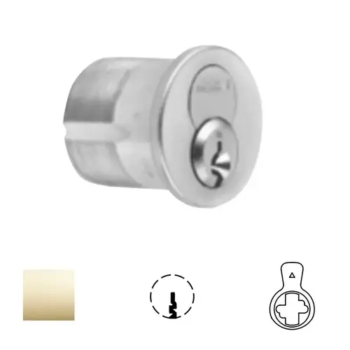 1080 Series IC Mortise Cylinder Bright Polished Brass 1080 Series IC Mortise Cylinder Bright Polished Brass