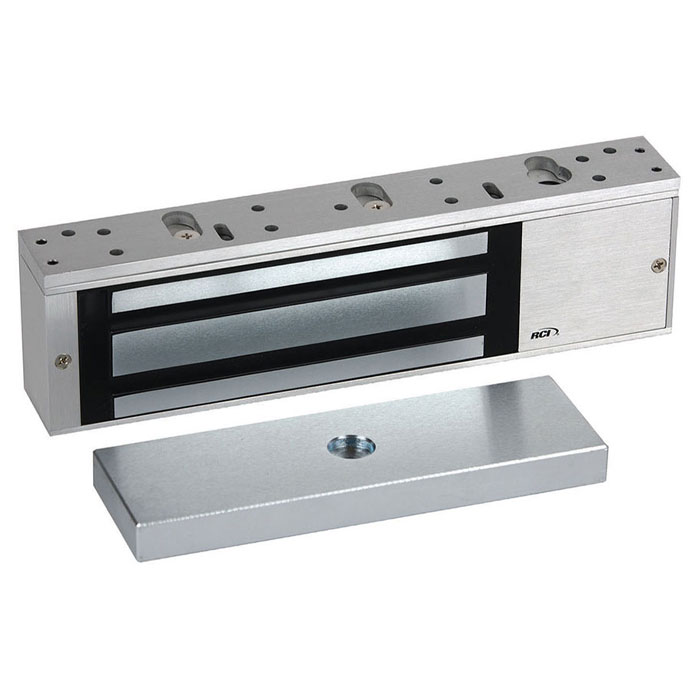 RCI DE8310S-28 DE Magnetic Lock, 12-24 VDC, Built-in Sounder Brushed Anodized Aluminum