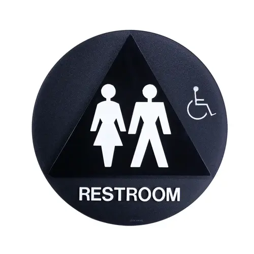 12 x 12 All Gender Door Sign With Raised Handicapped Symbol