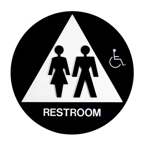 12 x 12 Unisex Door Sign With Handicapped Symbol 12 x 12 Unisex Door Sign With Handicapped Symbol