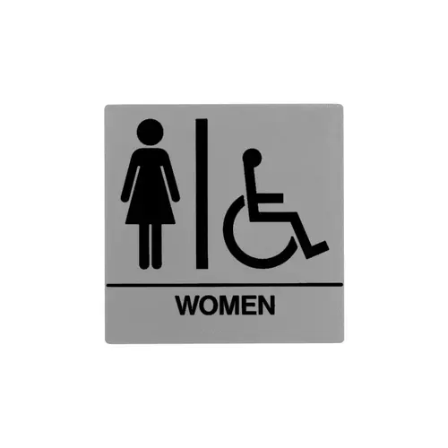 8 x 8 Women Door Sign With Braille & Handicapped Symbol 8 x 8 Women Door Sign With Braille & Handicapped Symbol