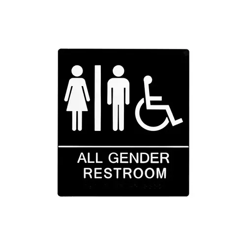 8 x 9 All Gender Wall Sign With Braille & Handicapped Symbol 8 x 9 All Gender Wall Sign With Braille & Handicapped Symbol