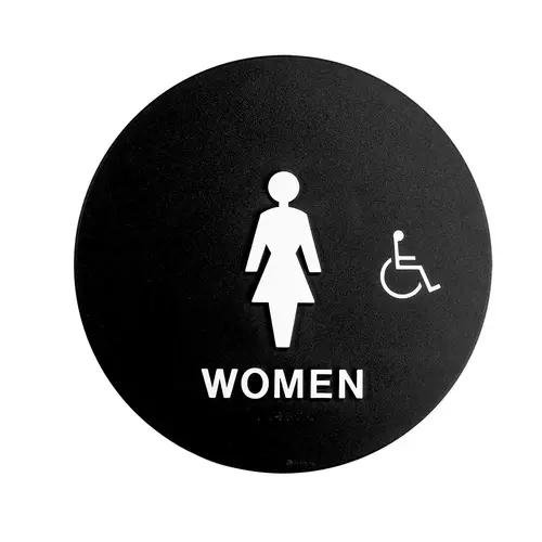 12 x 12 Women Door Sign With Raised Handicapped Symbol