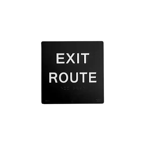 6 x 6 Exit Route 1/8" Acrylic With Braille 6 x 6 Exit Route 1/8" Acrylic With Braille