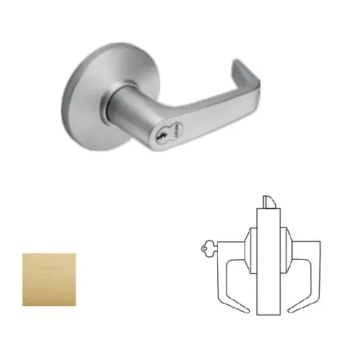 9K Series Grade 1 Classroom Lock, Satin Brass 9K Series Grade 1 Classroom Lock, Satin Brass