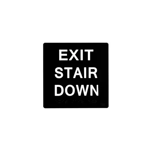 6 x 6 Exit Stairs 1/8" Acrylic With Braille 6 x 6 Exit Stairs 1/8" Acrylic With Braille
