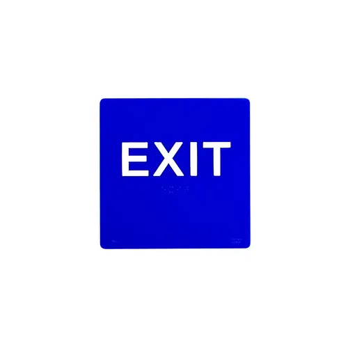 6 x 6 Exit Text 1/8" Acrylic With Braille 6 x 6 Exit Text 1/8" Acrylic With Braille