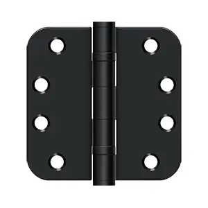 Deltana S44R5HDB1B 4"x 4"x 5/8" Radius Hinge, HD, Ball Bearings in Paint Black Pair