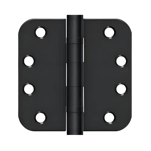 4"X 4"X 5/8" Radius Hinge, Steel Material, Ball Bearing Mechanism, 5/8" Radius Corner, 0.129" Thickness, Black Finish 4"X 4"X 5/8" Radius Hinge, Steel Material, Ball Bearing Mechanism, 5/8" Radius Corner, 0.129" Thickness, Black Finish