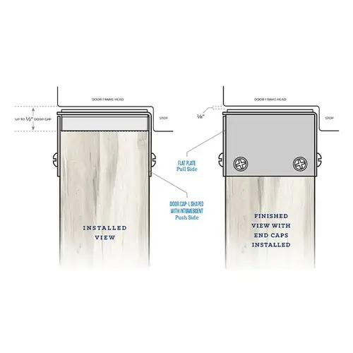 Gap Solution for Fire Door and Frame Brushed Steel Gap Solution for Fire Door and Frame Brushed Steel