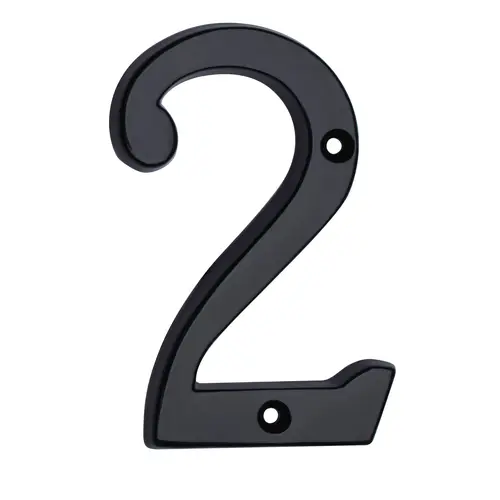 4" Classic House Number #2 Matte Black