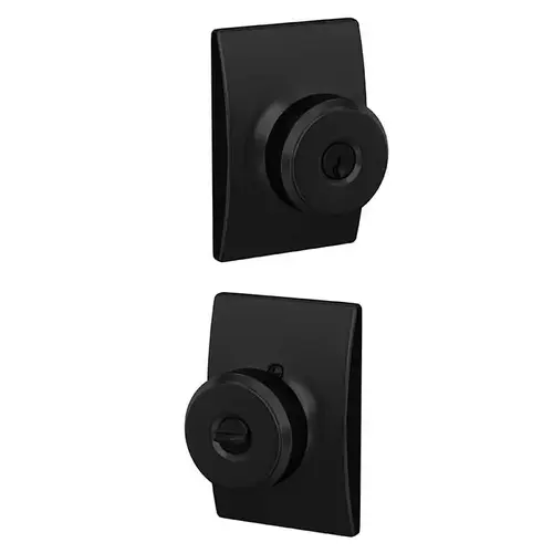 F51A Bowery Keyed Entry Knob Lock with Century Trim Matte Black F51A Bowery Keyed Entry Knob Lock with Century Trim Matte Black
