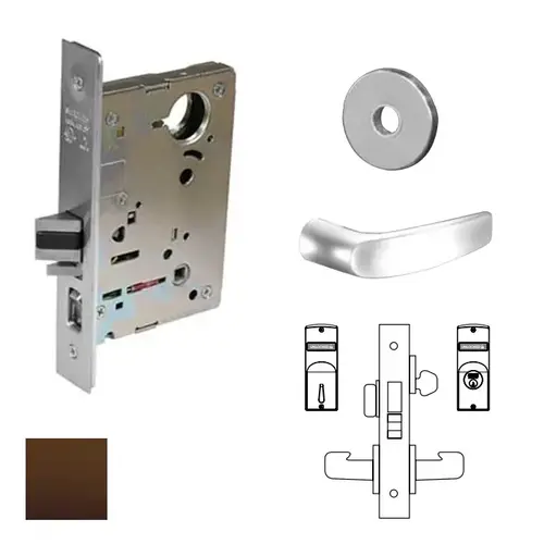 8200 Series 8225 Dormitory/Exit Lockset Less Cylinder Oil Rubbed Dark Bronze 8200 Series 8225 Dormitory/Exit Lockset Less Cylinder Oil Rubbed Dark Bronze