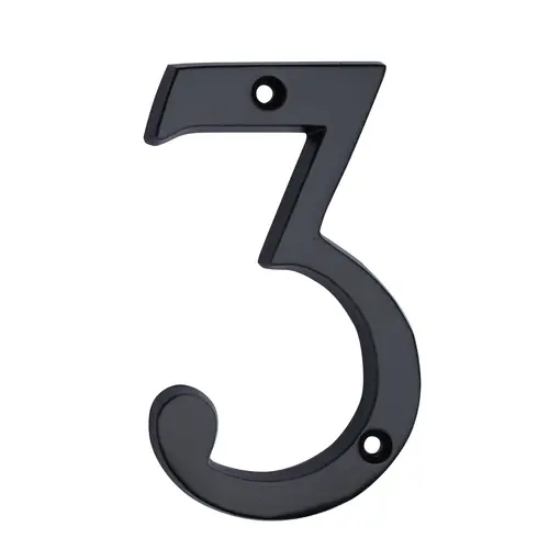 4" Classic House Number #3 Matte Black