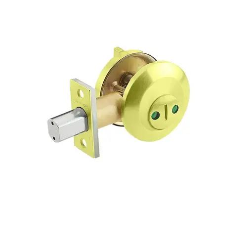 INDICATOR DEADBOLT LOCK W/ ADJ Satin brass