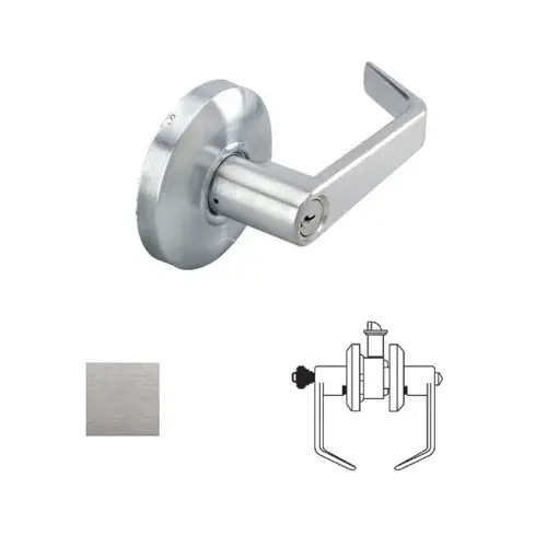Grade 2 Entry Lever Lockset Satin Chrome Grade 2 Entry Lever Lockset Satin Chrome