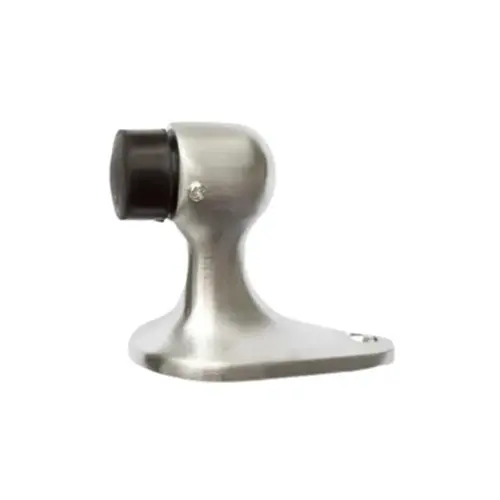 Goose Neck Floor Stop With Gray Tip Satin Chrome Goose Neck Floor Stop With Gray Tip Satin Chrome