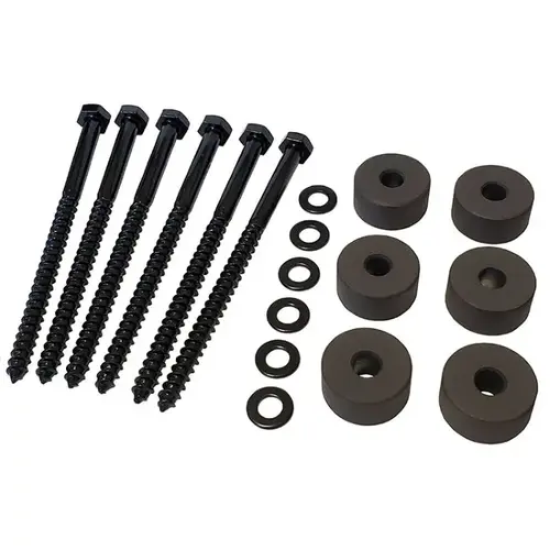 14mm Spacer Extender and Lag (6/Set) Black