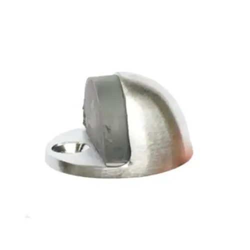 Dome Floor Stop, Low Rise With Gray Tip Satin Chrome Dome Floor Stop, Low Rise With Gray Tip Satin Chrome