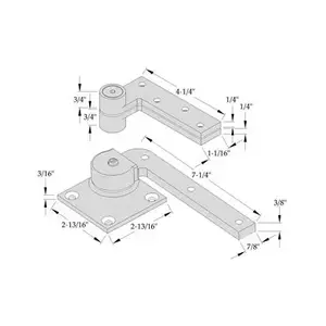 ABH 0117-LH-32D 0117 3/4" Offset Pivot Set Satin Stainless Steel