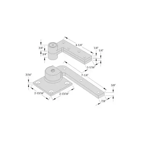 0117 3/4" Offset Pivot Set Satin Stainless Steel