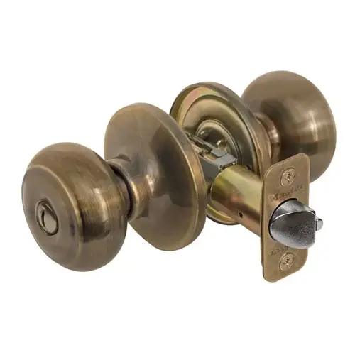 Rusk Knob Privacy Lockset Satin Brass Blackened Rusk Knob Privacy Lockset Satin Brass Blackened
