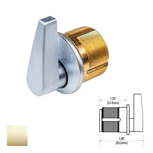 Thumbturn Mortise Cylinder Bright Polished Brass Thumbturn Mortise Cylinder Bright Polished Brass
