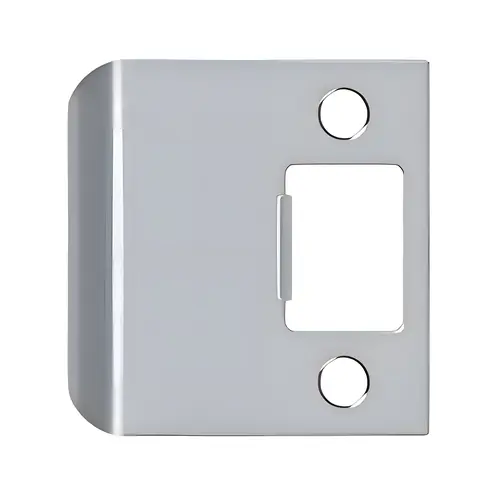 Extended Lip Strike Plate, Solid Brass Material, 2-1/4" X 2-1/4" Size, 1-3/4" Lip Extension, Satin Chrome Finish Extended Lip Strike Plate, Solid Brass Material, 2-1/4" X 2-1/4" Size, 1-3/4" Lip Extension, Satin Chrome Finish