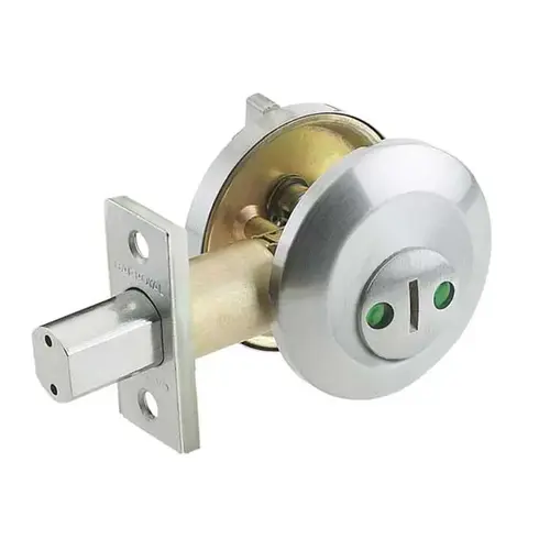 INDICATOR DEADBOLT LOCK W/ ADJ Satin chromium plated