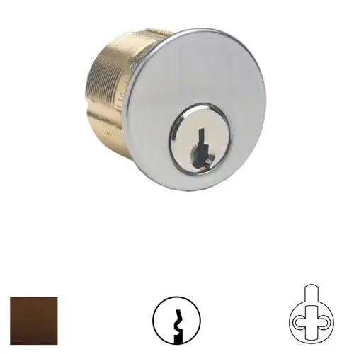 1" Mortise Cylinder, 5-Pin, Russwin D1 Keyway, Keyed Alike in Pairs, Adams Rite Cam, 613/US10B Oil Rubbed Bronze 1" Mortise Cylinder, 5-Pin, Russwin D1 Keyway, Keyed Alike in Pairs, Adams Rite Cam, 613/US10B Oil Rubbed Bronze