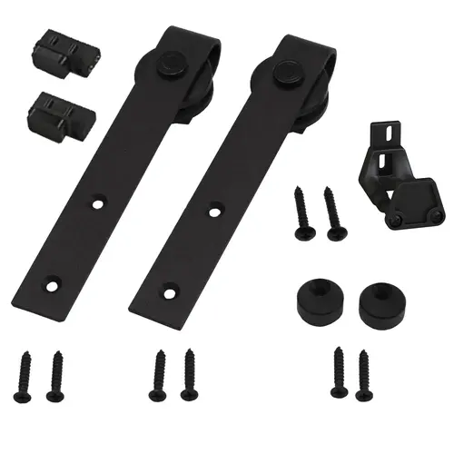 Double Door Kit For Cabinet Track for Standard Drop Hangers Black