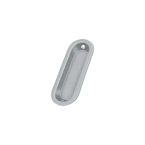 Flush Pull, Oblong, 3-1/2" x 1-1/4" x 3/8" in Brushed Chrome Flush Pull, Oblong, 3-1/2" x 1-1/4" x 3/8" in Brushed Chrome