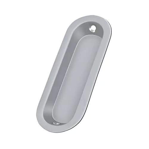 Flush Pull, Oblong, 3-1/2" x 1-1/4" x 3/8" in Brushed Chrome Flush Pull, Oblong, 3-1/2" x 1-1/4" x 3/8" in Brushed Chrome