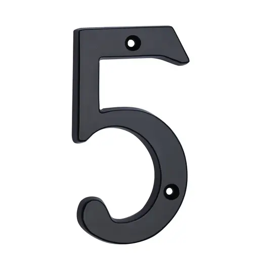 4" Classic House Number #5 Matte Black