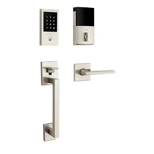 Estate Touchscreen Z-Wave Minneapolis Handleset Satin Nickel Estate Touchscreen Z-Wave Minneapolis Handleset Satin Nickel