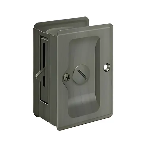 HD Pocket Lock, Adjustable, 3-1/4" x 2-1/4" Privacy in Antique Nickel HD Pocket Lock, Adjustable, 3-1/4" x 2-1/4" Privacy in Antique Nickel