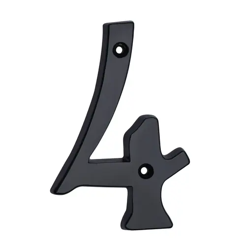 4" Classic House Number #4 Matte Black
