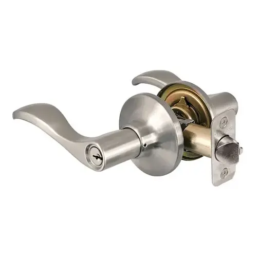Wave Lever Storeroom Lockset Satin Nickel Wave Lever Storeroom Lockset Satin Nickel