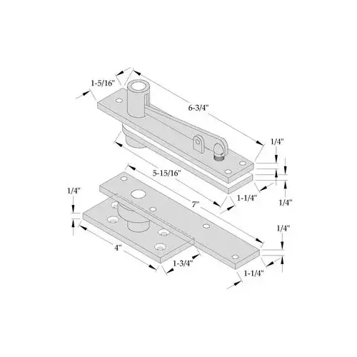 0370 Center Hung Pivot Set Satin Stainless Steel