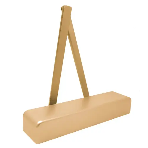 Grade 1 Surface Door Closer, Adjustable Size 1-6, Track Arm with Hold Open, Pull Side Door Mounted, Pull Side, Satin Bronze Painted Finish, Non-handed Satin Bronze Painted Grade 1 Surface Door Closer, Adjustable Size 1-6, Track Arm with Hold Open, Pull Side Door Mounted, Pull Side, Satin Bronze Painted Finish, Non-handed Satin Bronze Painted