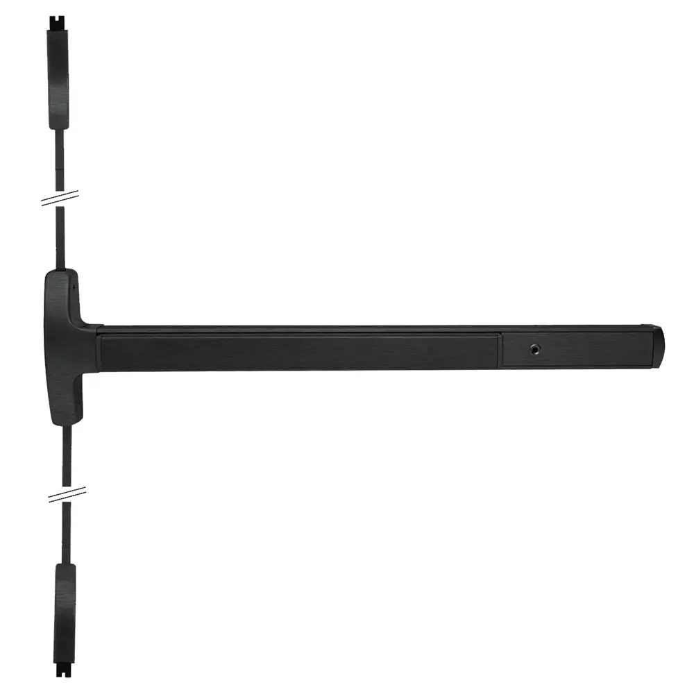 Falcon Lock Surface Vertical Rod Exit Devices Flat Black Coated MEL24V-L-DT-D 4 622 RHR Falcon Lock Surface Vertical Rod Exit Devices Flat Black Coated MEL24V-L-DT-D 4 622 RHR